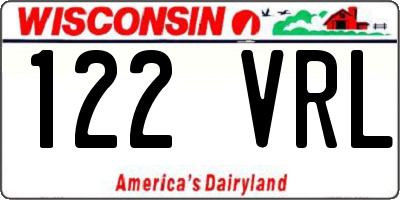 WI license plate 122VRL