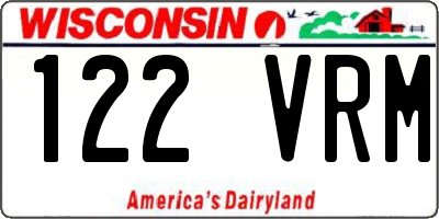 WI license plate 122VRM