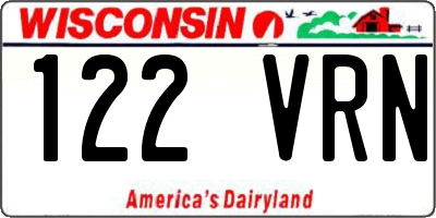 WI license plate 122VRN