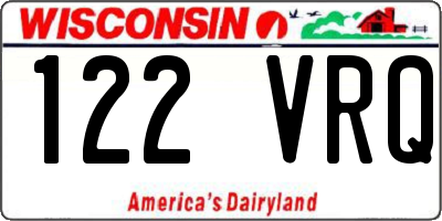 WI license plate 122VRQ