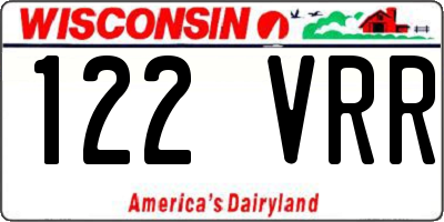 WI license plate 122VRR