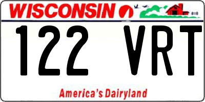 WI license plate 122VRT