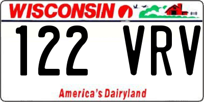 WI license plate 122VRV