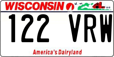 WI license plate 122VRW