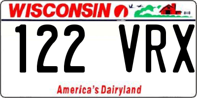 WI license plate 122VRX