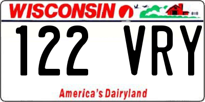 WI license plate 122VRY