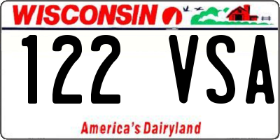 WI license plate 122VSA