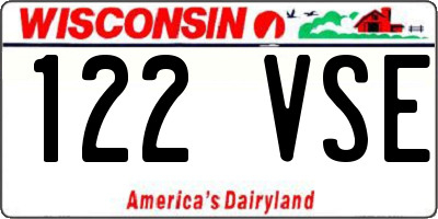 WI license plate 122VSE