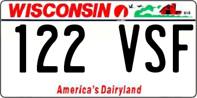 WI license plate 122VSF