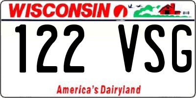 WI license plate 122VSG