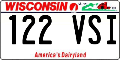 WI license plate 122VSI