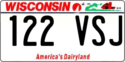 WI license plate 122VSJ