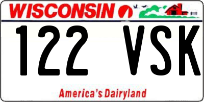 WI license plate 122VSK