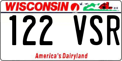 WI license plate 122VSR