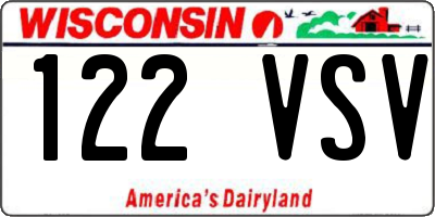 WI license plate 122VSV