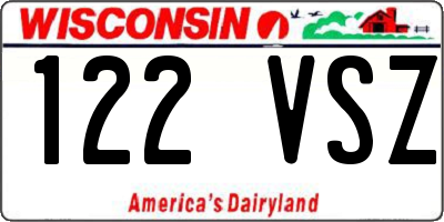 WI license plate 122VSZ