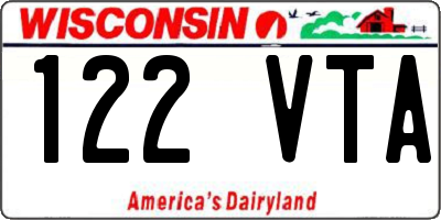 WI license plate 122VTA