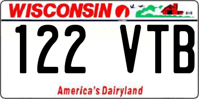 WI license plate 122VTB