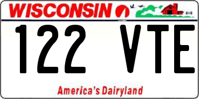 WI license plate 122VTE