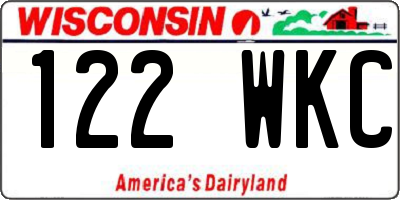 WI license plate 122WKC