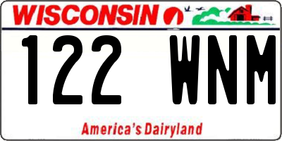 WI license plate 122WNM