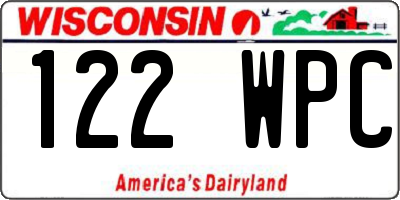 WI license plate 122WPC