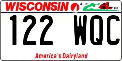 WI license plate 122WQC