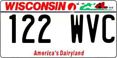 WI license plate 122WVC