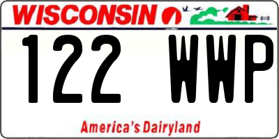 WI license plate 122WWP