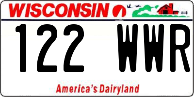 WI license plate 122WWR