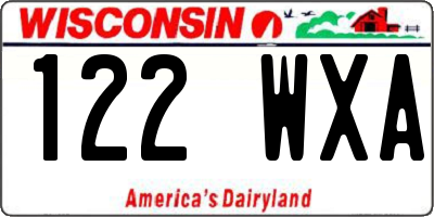 WI license plate 122WXA