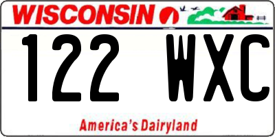 WI license plate 122WXC