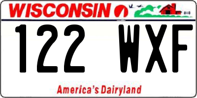 WI license plate 122WXF