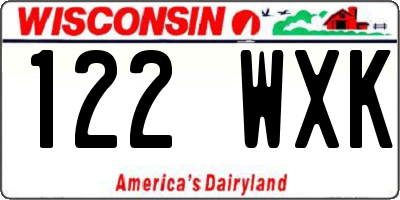 WI license plate 122WXK