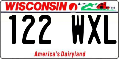WI license plate 122WXL