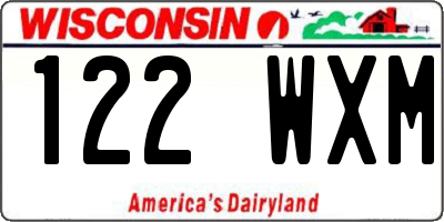 WI license plate 122WXM