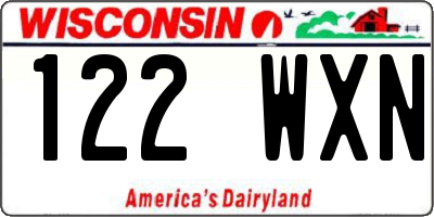 WI license plate 122WXN