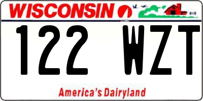 WI license plate 122WZT
