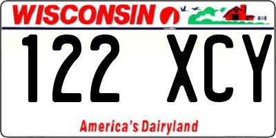 WI license plate 122XCY
