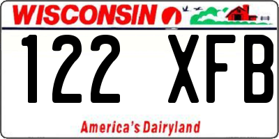WI license plate 122XFB