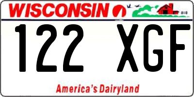 WI license plate 122XGF