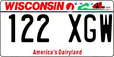 WI license plate 122XGW