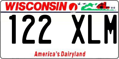 WI license plate 122XLM