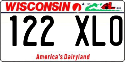 WI license plate 122XLO