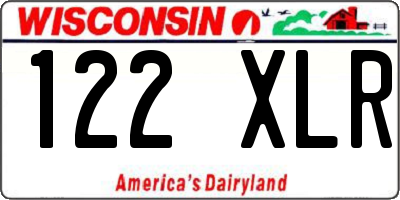 WI license plate 122XLR