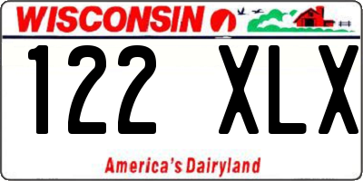 WI license plate 122XLX