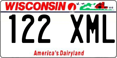 WI license plate 122XML