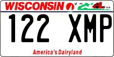 WI license plate 122XMP