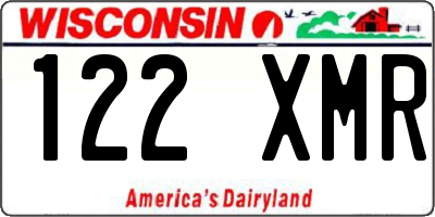 WI license plate 122XMR