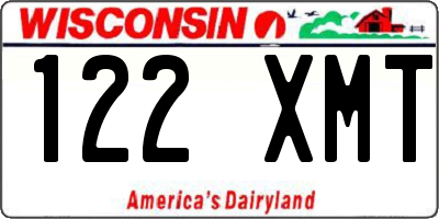 WI license plate 122XMT